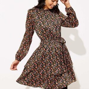 Loft Shimmer Floral Dress